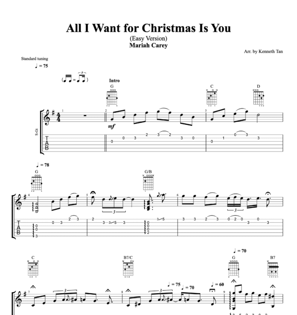All I Want for Christmas Is You (Easy Version) - Mariah Carey