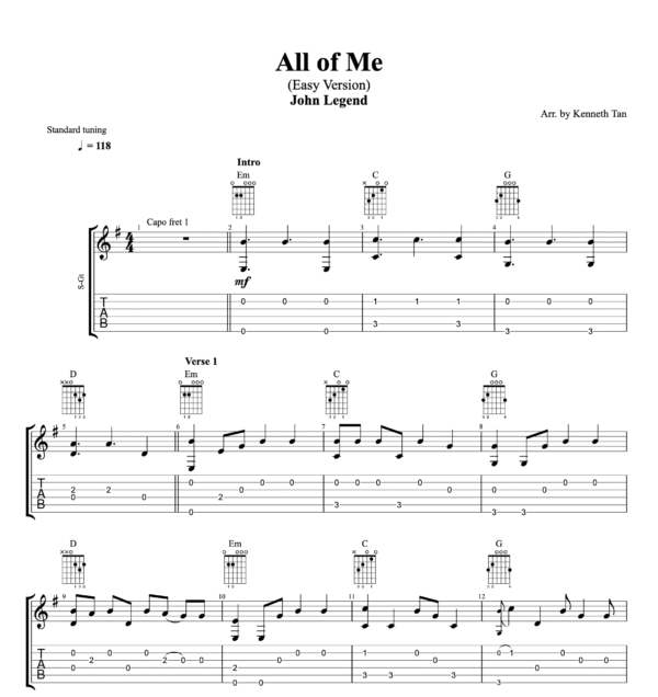 All of Me (Easy Version) - John Legend