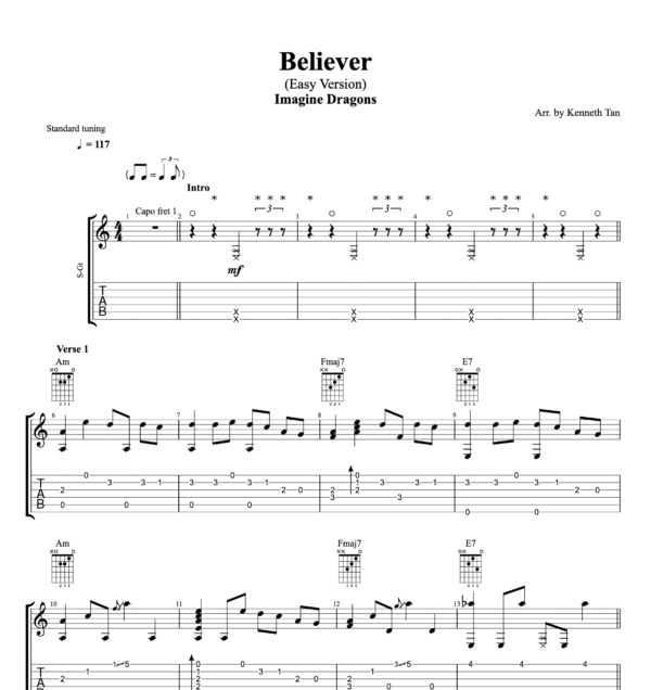 Believer (Easy Version) - Imagine Dragons