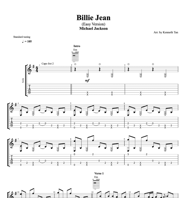 Billie Jean (Easy Version) - Michael Jackson