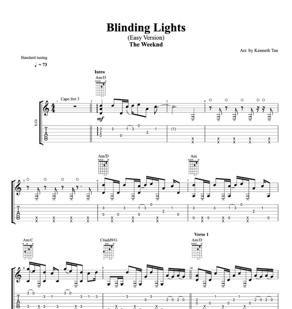 Blinding Lights (Easy Version) - The Weeknd