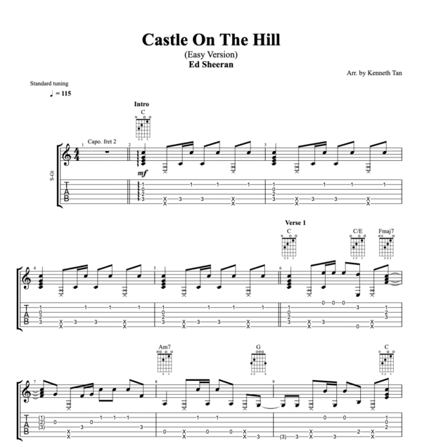 Castle On The Hill (Easy Version) - Ed Sheeran
