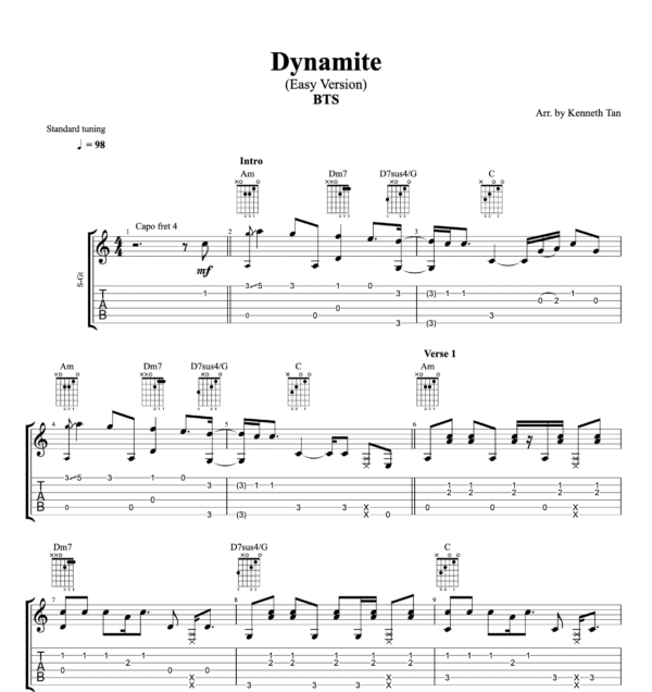 Dynamite (Easy Version) - BTS