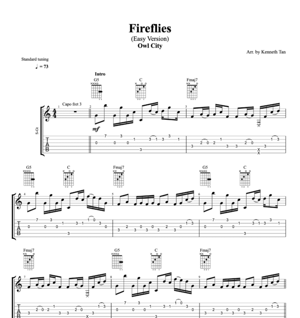 Fireflies (Easy Version) - Owl City