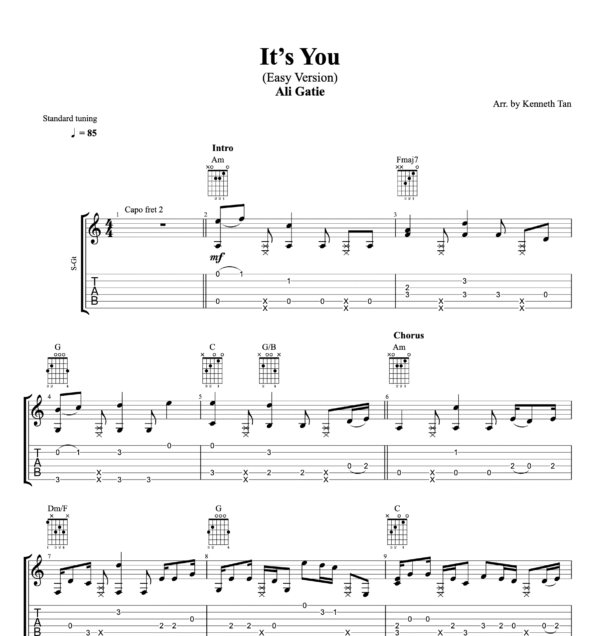 It’s You (Easy Version) - Ali Gatie