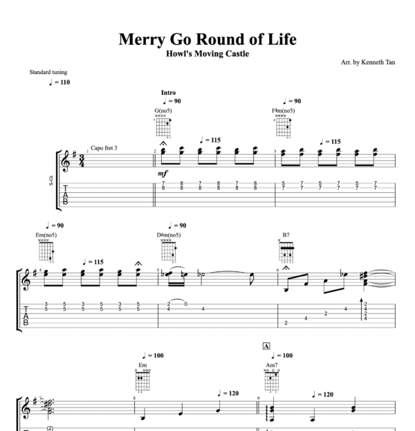 Merry Go Round of Life – Howl's Moving Castle