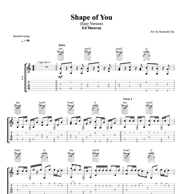 Shape of You (Easy Version) - Ed Sheeran