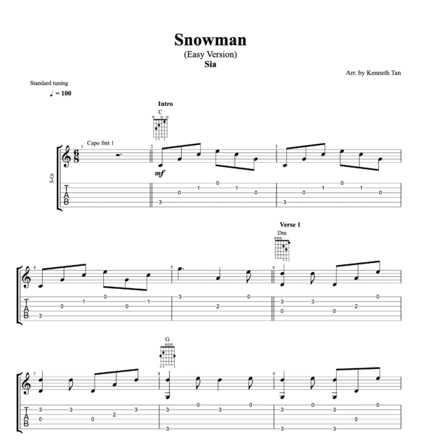 Snowman (Easy Version) - Sia