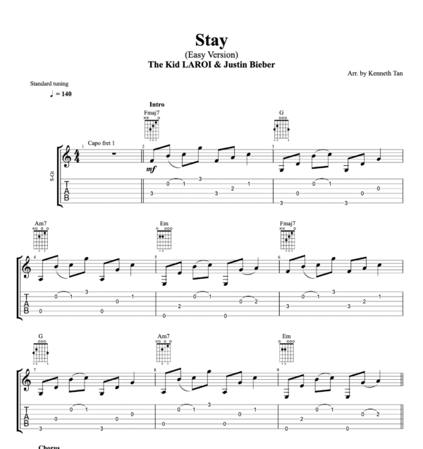 Stay (Easy Version) - The Kid LAROI, Justin Bieber