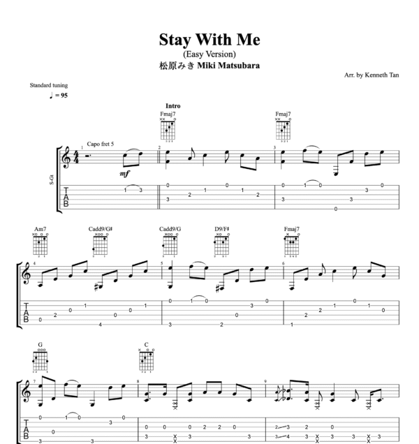 Stay With Me (Easy Version) - Miki Matsubara