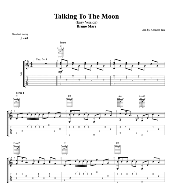 Talking To The Moon (Easy Version) - Bruno Mars