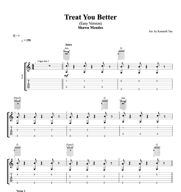 Treat You Better (Easy Version) - Shawn Mendes