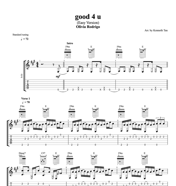 good 4 u (Easy Version) - Olivia Rodrigo