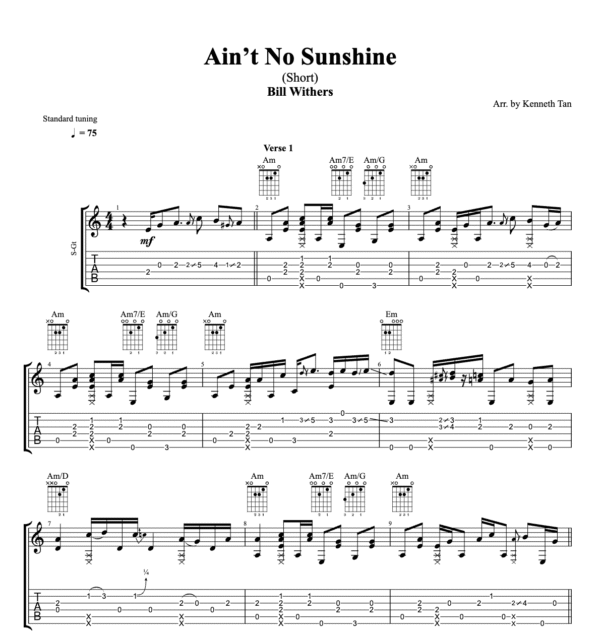 Ain't No Sunshine - Bill Withers (Short)