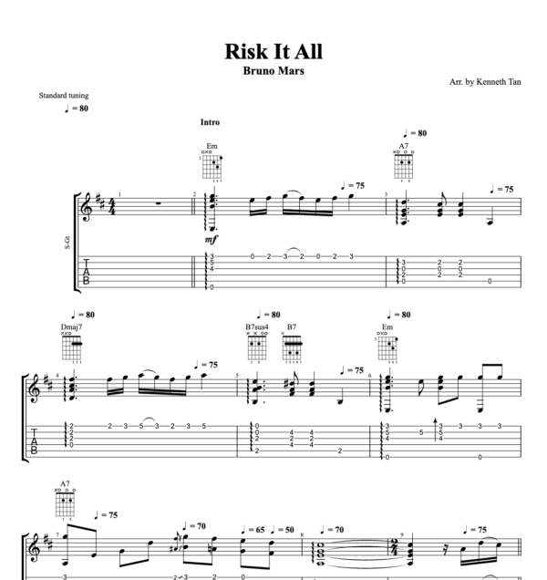 Risk It All – Bruno Mars